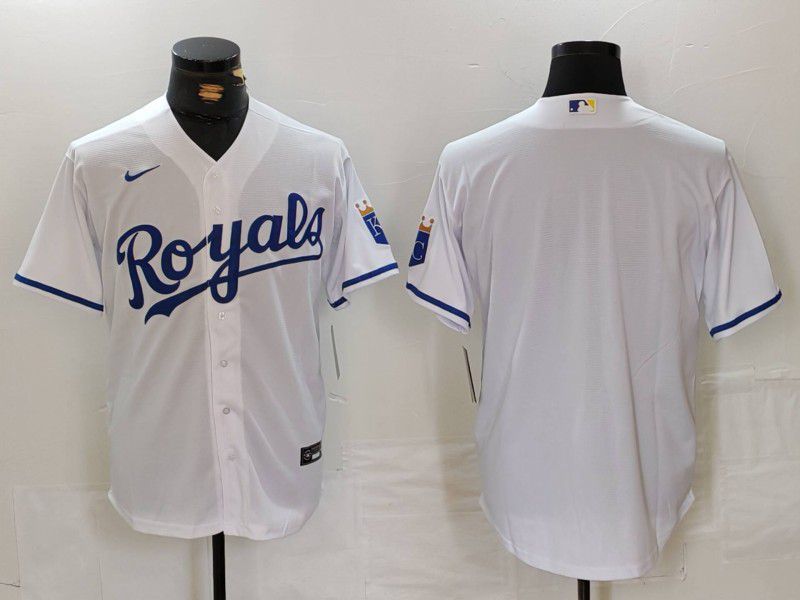 Men Kansas City Royals Blank White Game 2024 Nike MLB Jersey style 1->kansas city royals->MLB Jersey